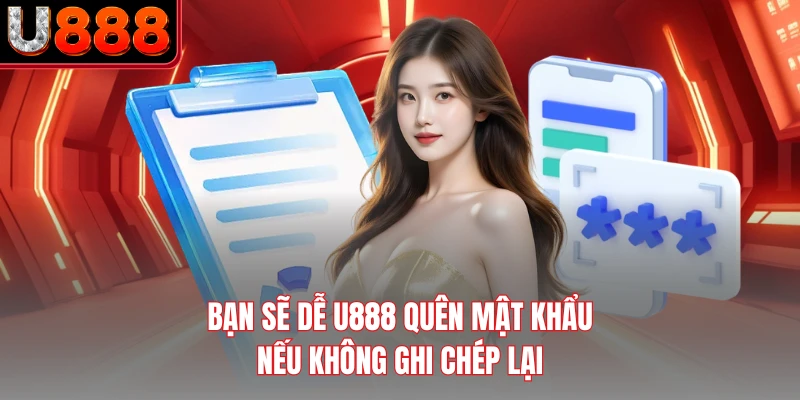 Bạn sẽ dễ U888 quên mật khẩu nếu không ghi chép lại