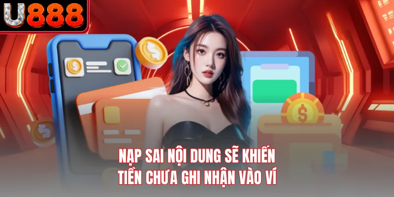 Nạp sai nội dung sẽ khiến tiền chưa ghi nhận vào ví
